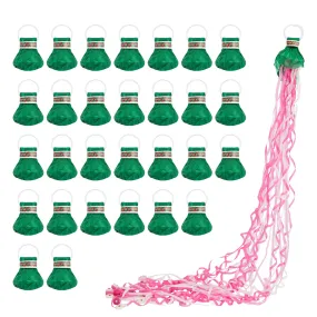 30 Pack Pink and White Confetti Paper Throw Streamers for Baby Shower, Gender Reveal Party, Wedding Reception