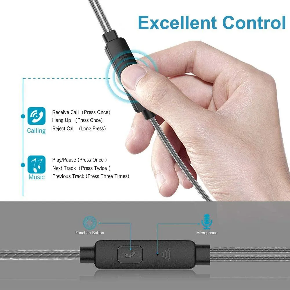 5-Pack: Earbuds Earphones with Microphone