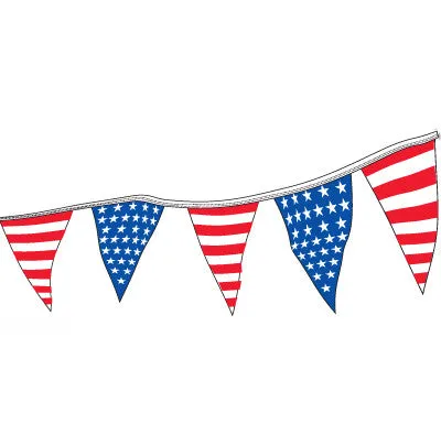 Americana Red White & Blue Pennants String