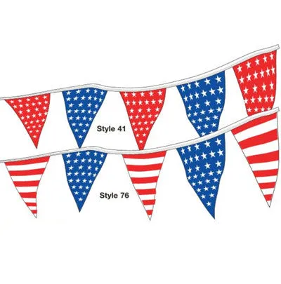 Americana Red White & Blue Pennants String