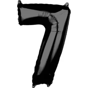 Anagram Black Mid-Size Number Foil Balloon - 7