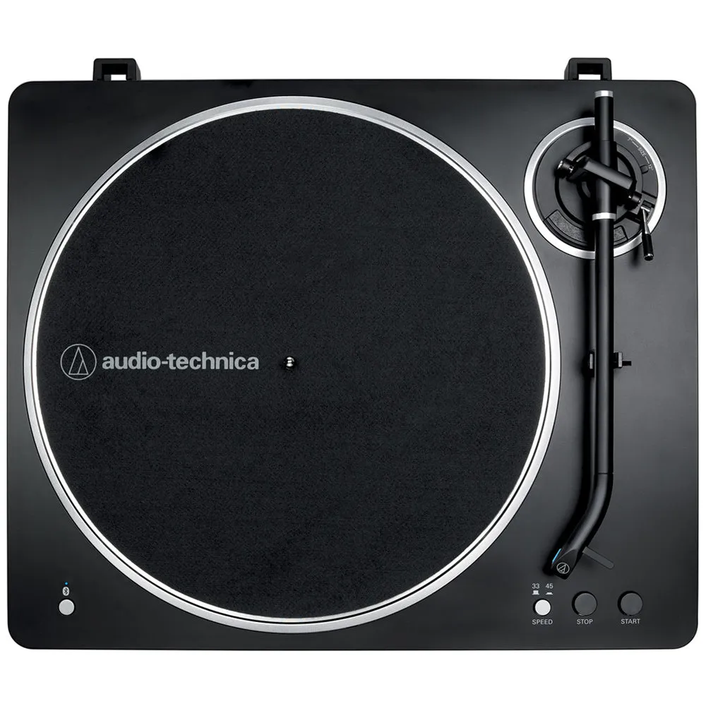 Audio Technica AT-LP70XBT Fully Automatic Bluetooth Wireless Turntable Black with Ruark MR1 MK2 Active Bluetooth Speakers Grey HiFi Package