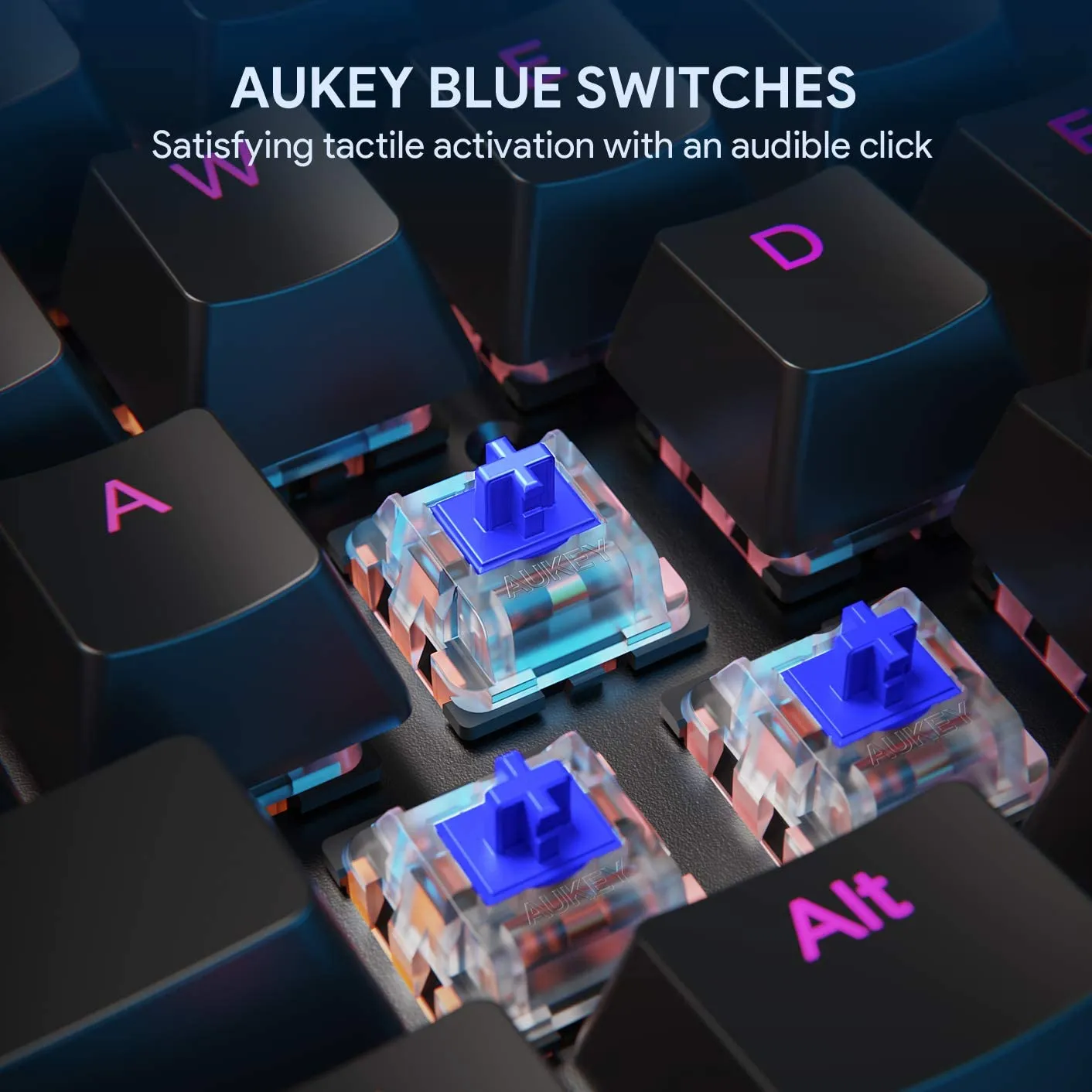 AUKEY Mechanical Gaming Keyboard with Customizable RGB Backlight for PC Laptop