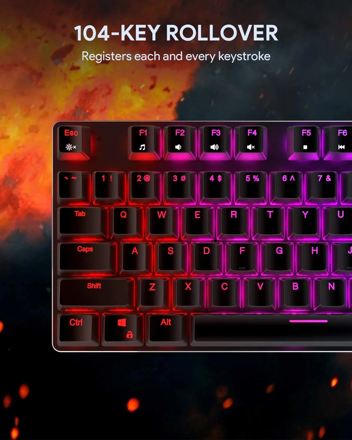 AUKEY Mechanical Gaming Keyboard with Customizable RGB Backlight for PC Laptop