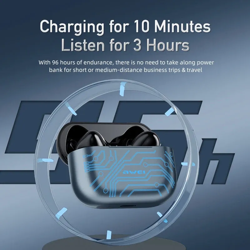 Awei TWS Bluetooth Earbuds I Touch Control, RGB, Gaming, Waterproof IP67