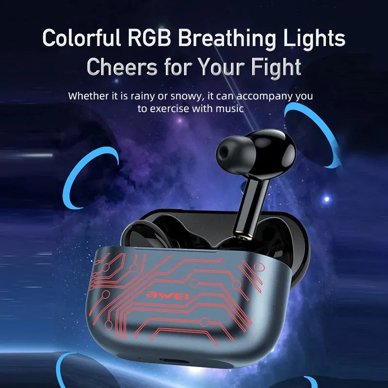 Awei TWS Bluetooth Earbuds I Touch Control, RGB, Gaming, Waterproof IP67