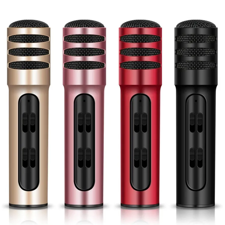 BGN-C7 Portable Dual Mobile Karaoke Microphone with Built-in Sound Card for Live Singing