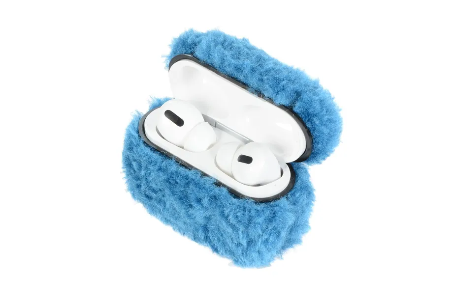 Blue Furry AirPod Holder