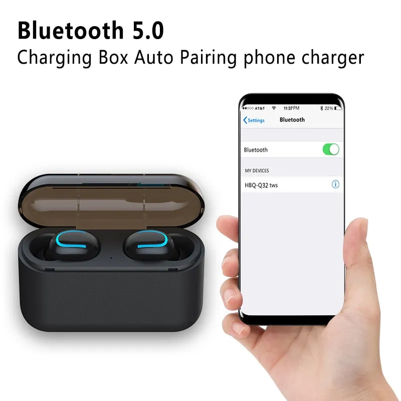 Bluetooth Earphones TWS Wireless Blutooth 5.0 Earphone Handsfree Headphone Sports Earbuds Gaming Headset Phone PK HBQ