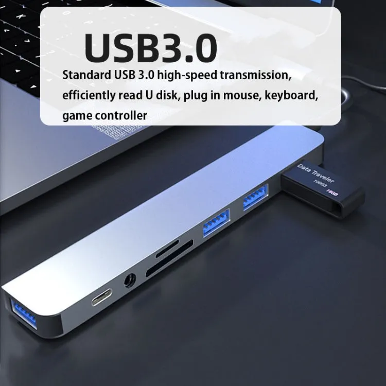 BYL-2218TU 8 in 1 USB   USB-C / Type-C to USB Multifunctional Docking Station HUB Adapter