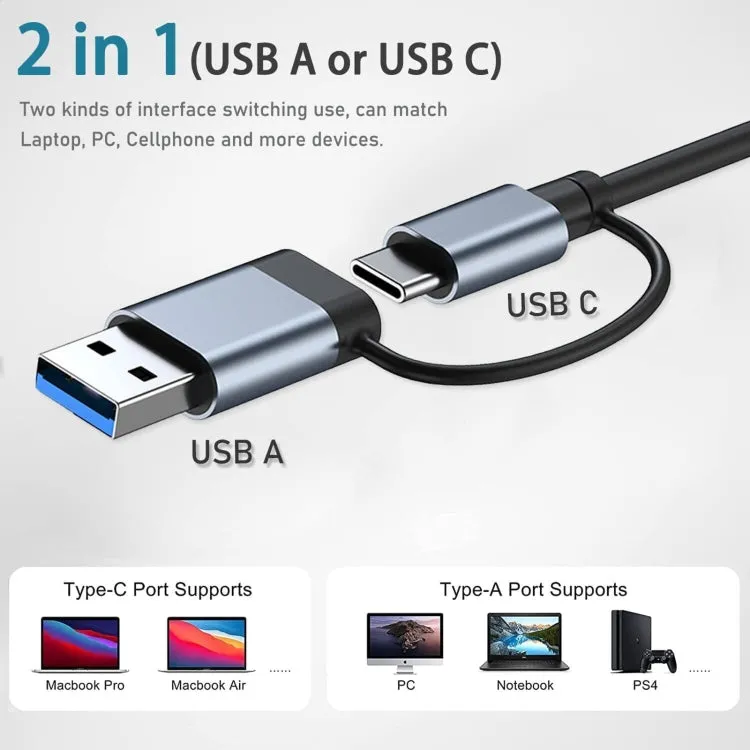 BYL-2218TU 8 in 1 USB   USB-C / Type-C to USB Multifunctional Docking Station HUB Adapter
