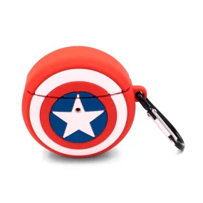 Captain America Airpods Case Cover with Keychain Silicone Earbud Holder