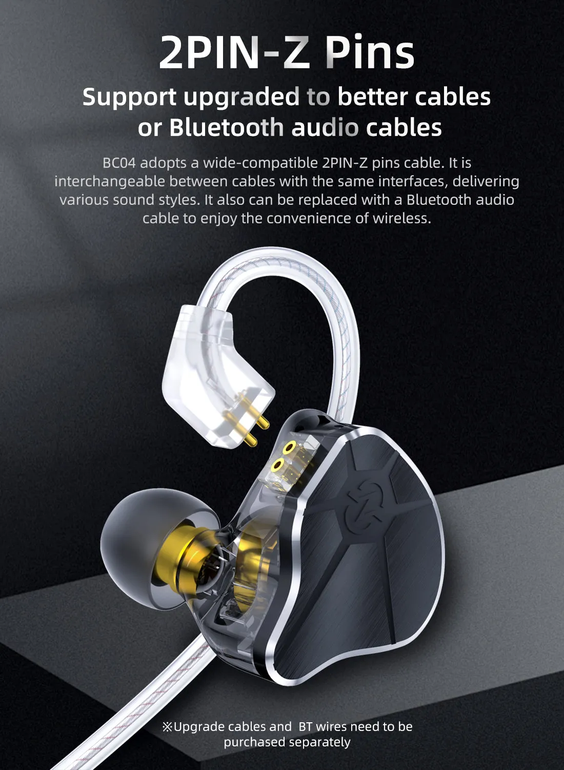 【CCZ BC04】 Best IEM Headphones Wired Gaming Earbuds In-ear Monitor Earphones 1 DD 1BA