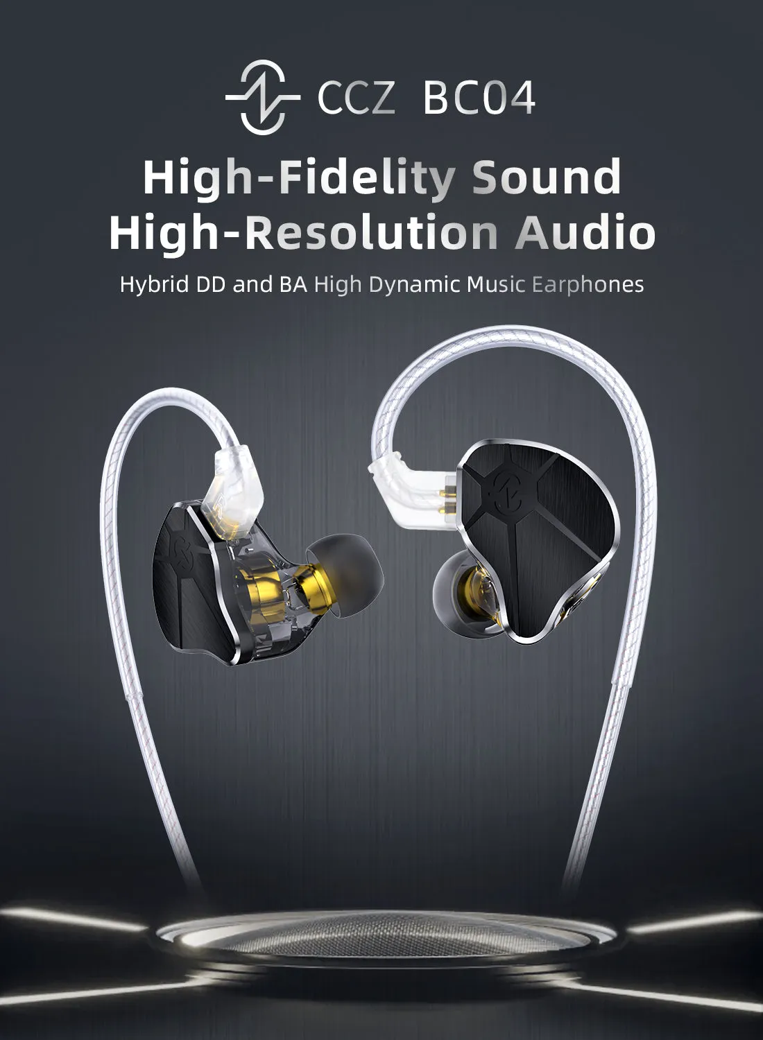 【CCZ BC04】 Best IEM Headphones Wired Gaming Earbuds In-ear Monitor Earphones 1 DD 1BA