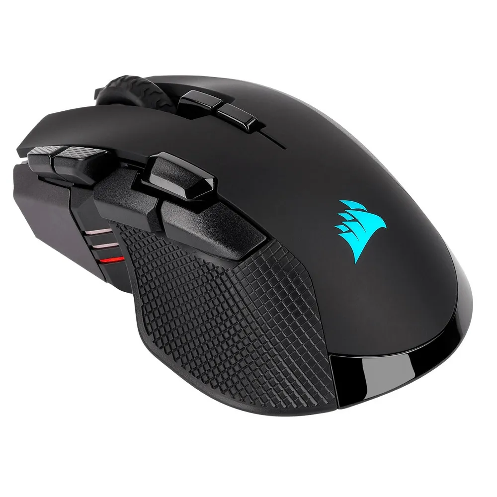 CORSAIR IRONCLAW RGB WIRELESS; Rechargeable Gaming Mouse with SLISPSTREAM WIRELESS Technology; Black; Backlit RGB LED; 18000 DPI