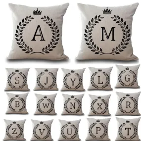 Crown Letter Pillow Cases