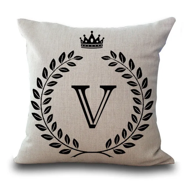 Crown Letter Pillow Cases