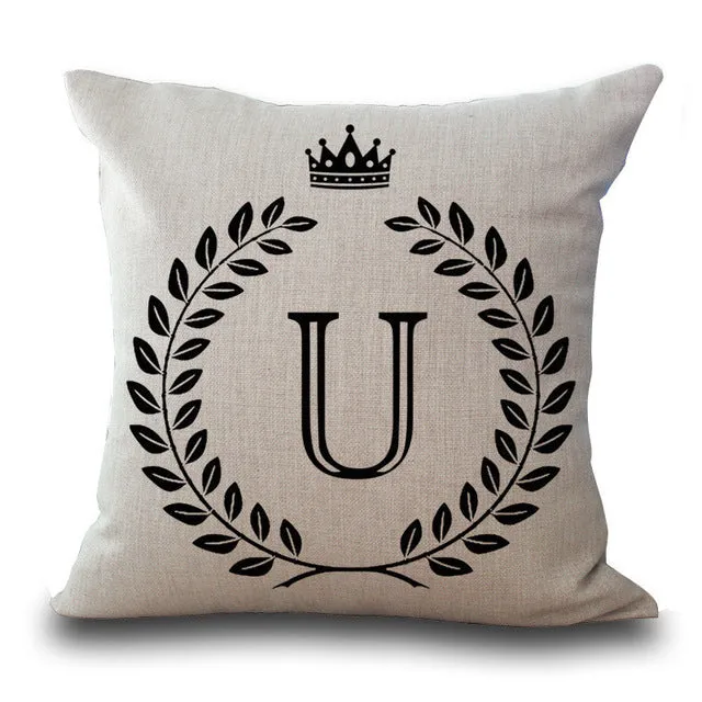 Crown Letter Pillow Cases