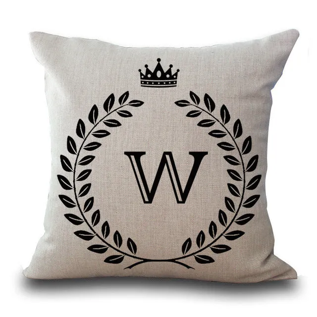 Crown Letter Pillow Cases