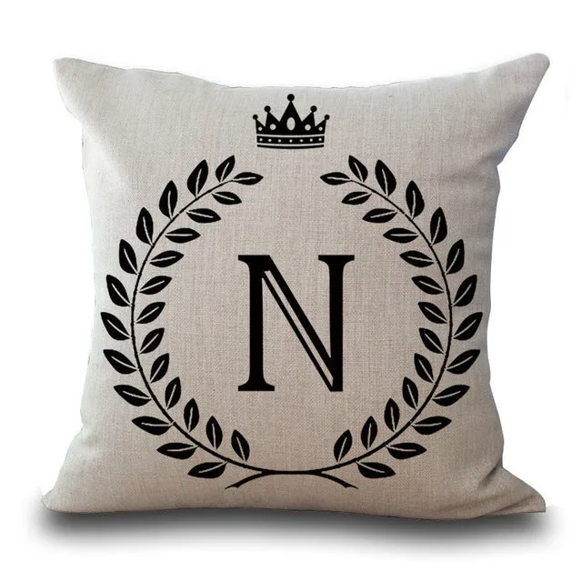 Crown Letter Pillow Cases