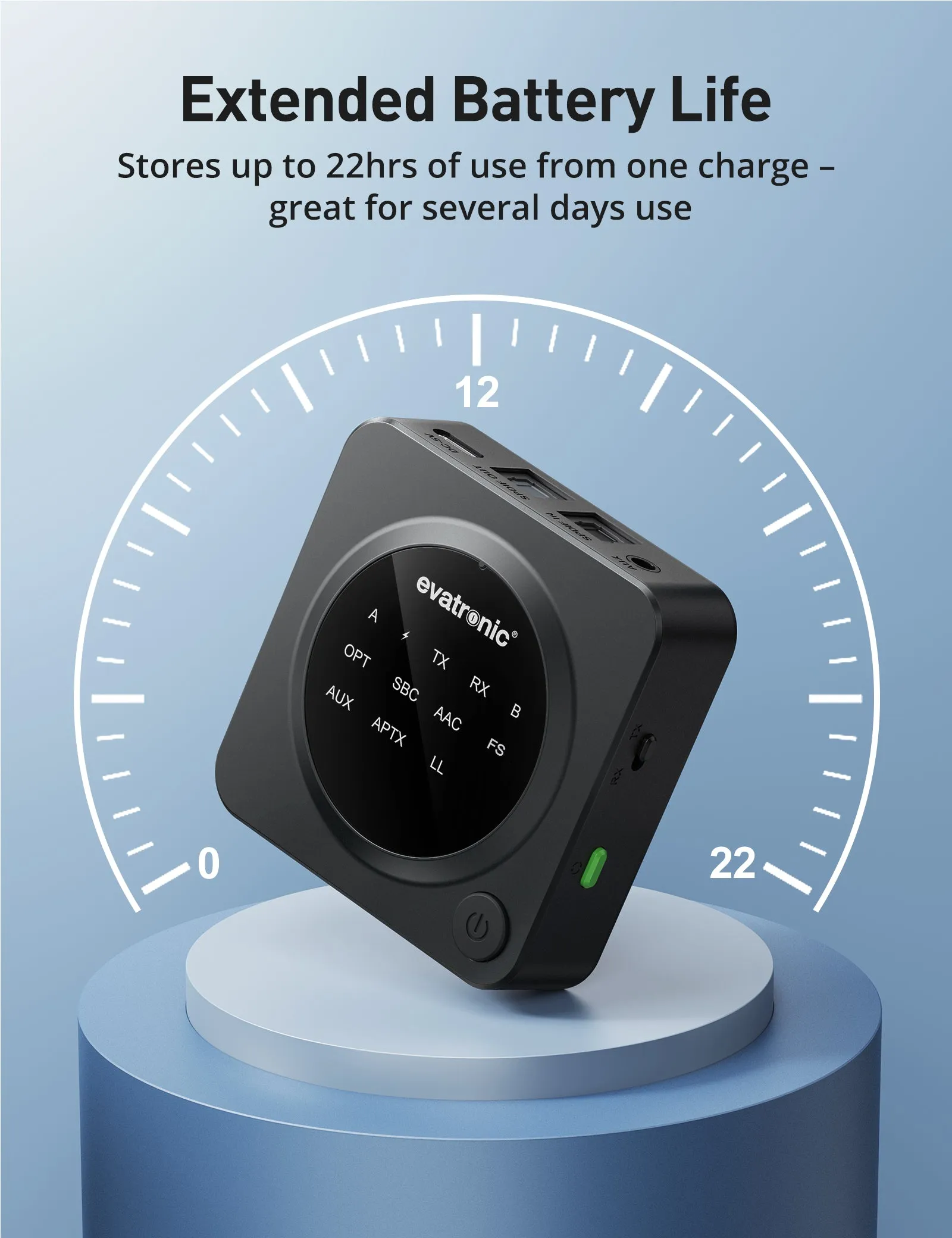 Evatronic BA007 Bluetooth 5.0 Transmitter Receiver for TV/PC