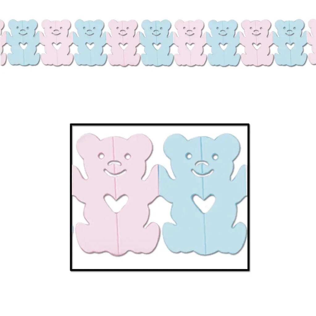 Garland Teddy Bear 5.75in x 12ft