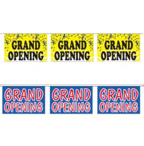 Grand Opening Bannerette Pennants Streamers 60' String