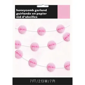 Honeycomb Ball Garland 7ft, Lovely Pink