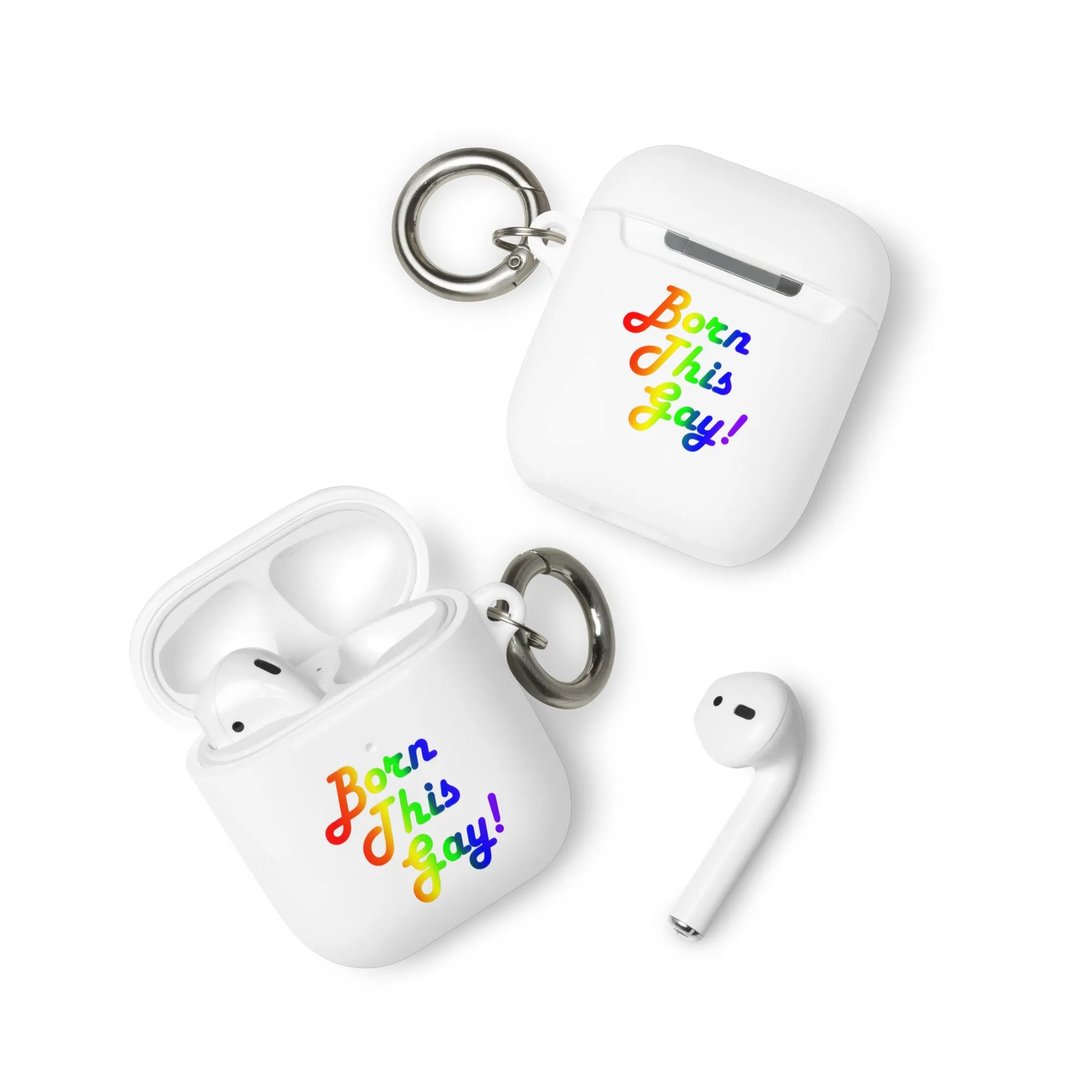 LGBTQ Pride Rubber Case for Apple AirPods - Born This Gay