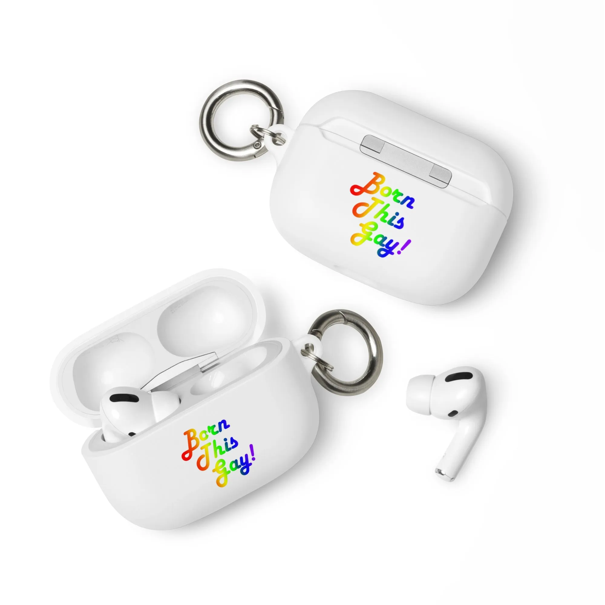 LGBTQ Pride Rubber Case for Apple AirPods - Born This Gay