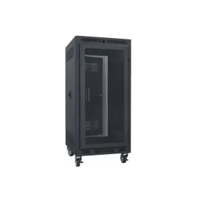Lowell Mfg Equipment Rack-Portable-21U, 22in Deep, With Fully Vented Door