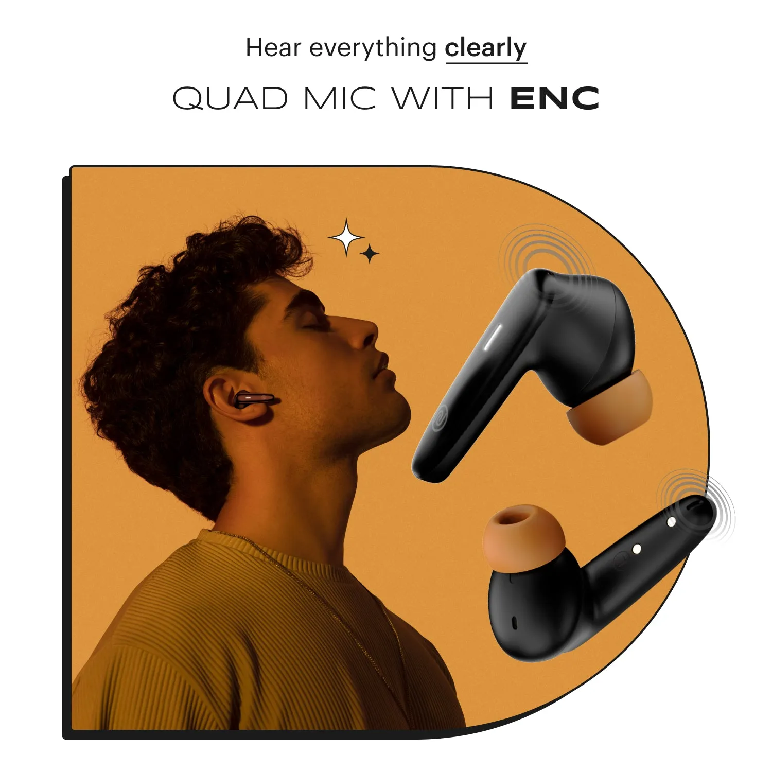 Noise Buds VS401 In-Ear Truly Wireless Earbuds with 50H of Playtime, Low Latency (up to 50ms), Quad Mic with ENC, Instacharge (10 min = 200 min), 10mm Driver, BT v5.3