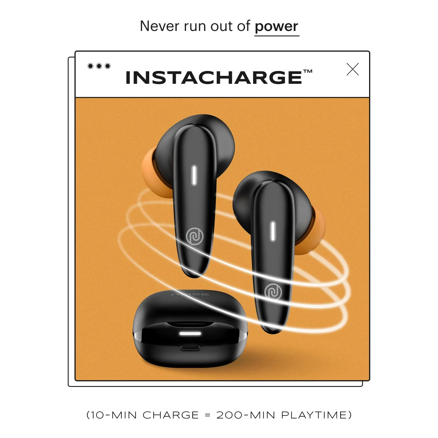 Noise Buds VS401 In-Ear Truly Wireless Earbuds with 50H of Playtime, Low Latency (up to 50ms), Quad Mic with ENC, Instacharge (10 min = 200 min), 10mm Driver, BT v5.3