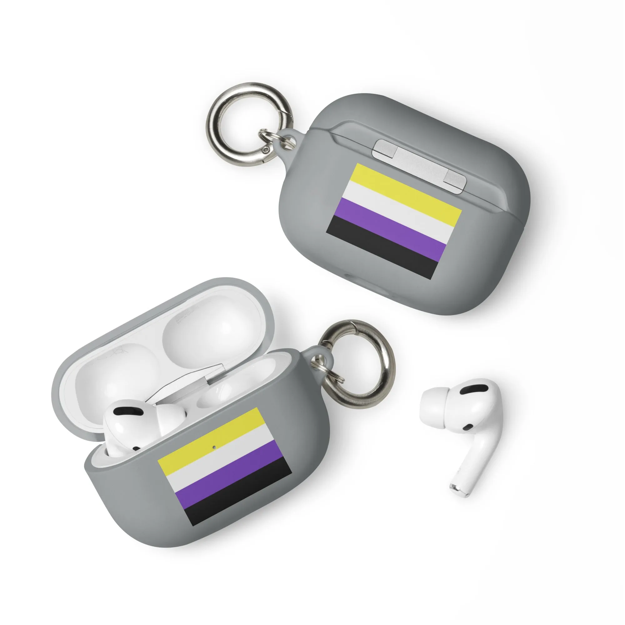 Nonbinary Enby Pride Flag Rubber Case for Apple AirPods
