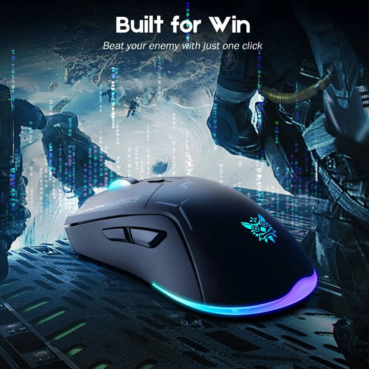 ONIKUMA CW917 Dual Mode Gaming Mouse RGB 4800DPI Wired   2.4GHz Wireless