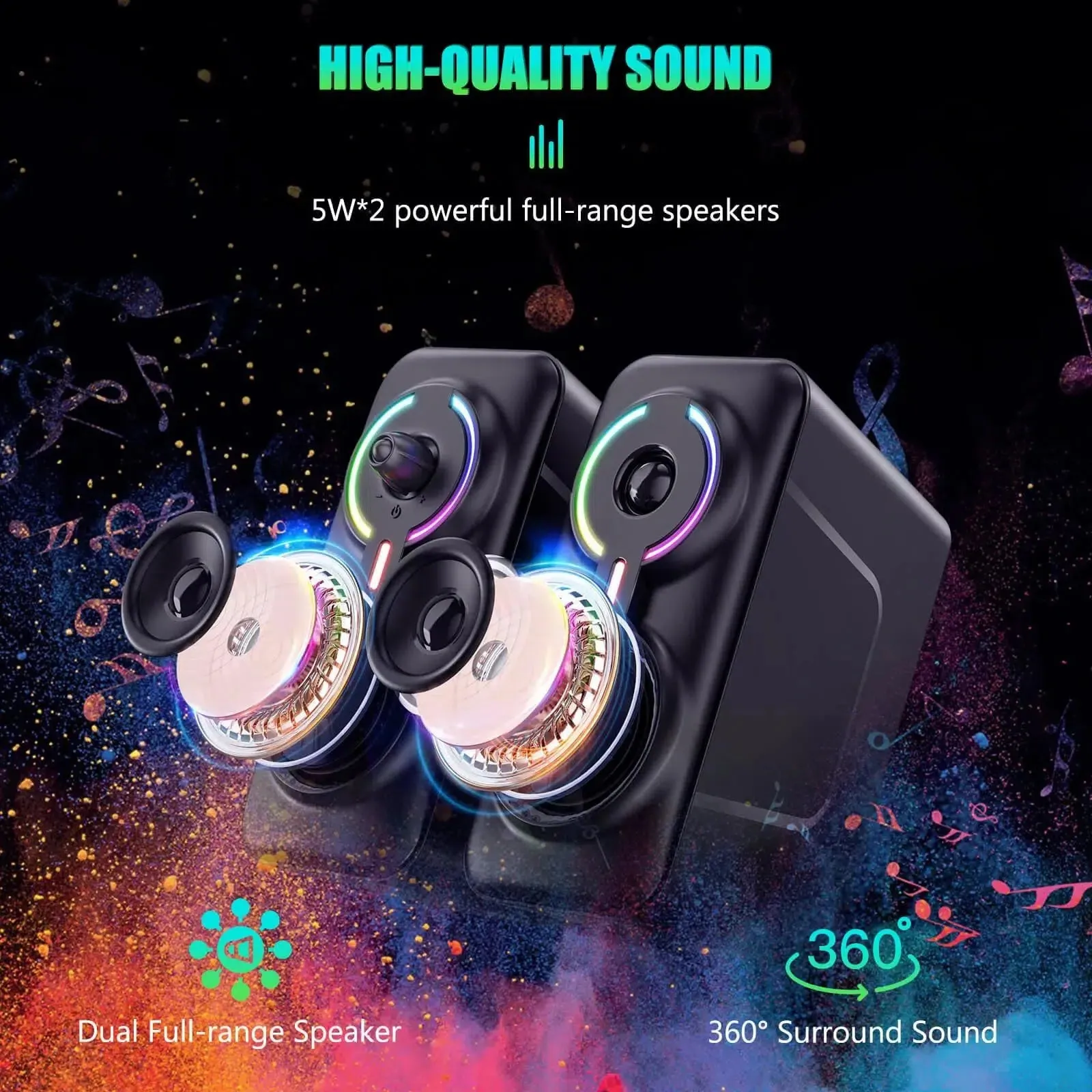 ONIKUMA L6 Multimedia Gaming Speaker with BT5.0 and AUX Mode