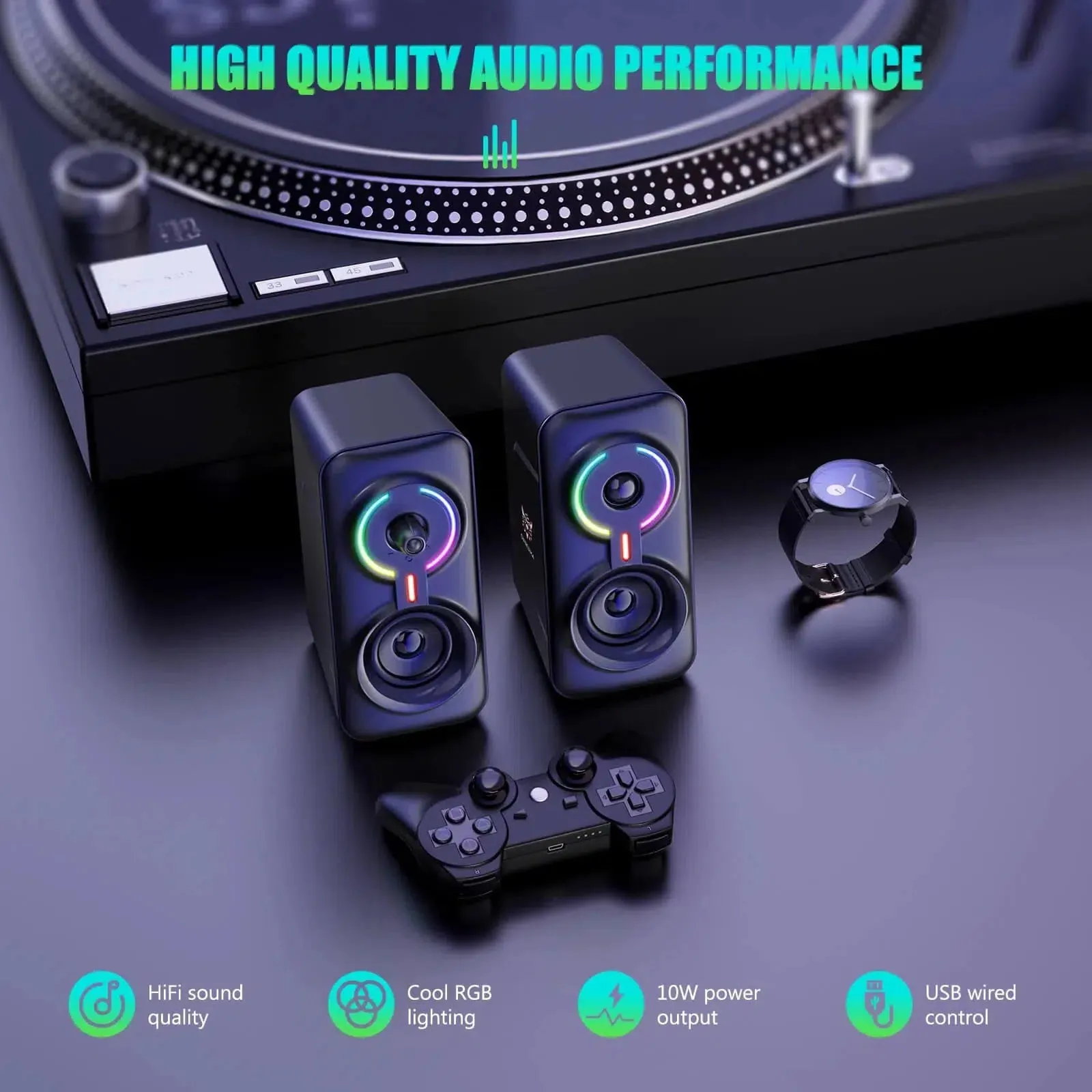ONIKUMA L6 Multimedia Gaming Speaker with BT5.0 and AUX Mode
