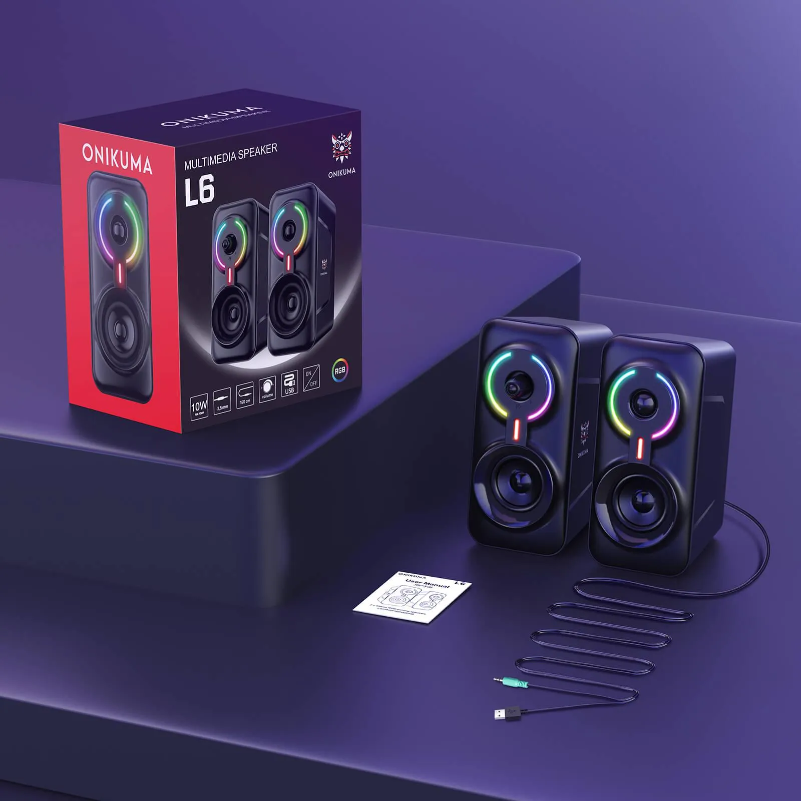 ONIKUMA L6 Multimedia Gaming Speaker with BT5.0 and AUX Mode