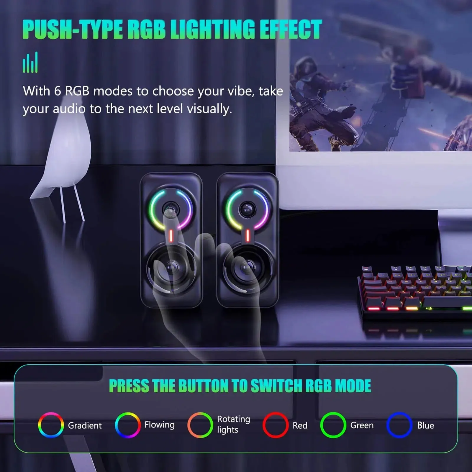 ONIKUMA L6 Multimedia Gaming Speaker with BT5.0 and AUX Mode