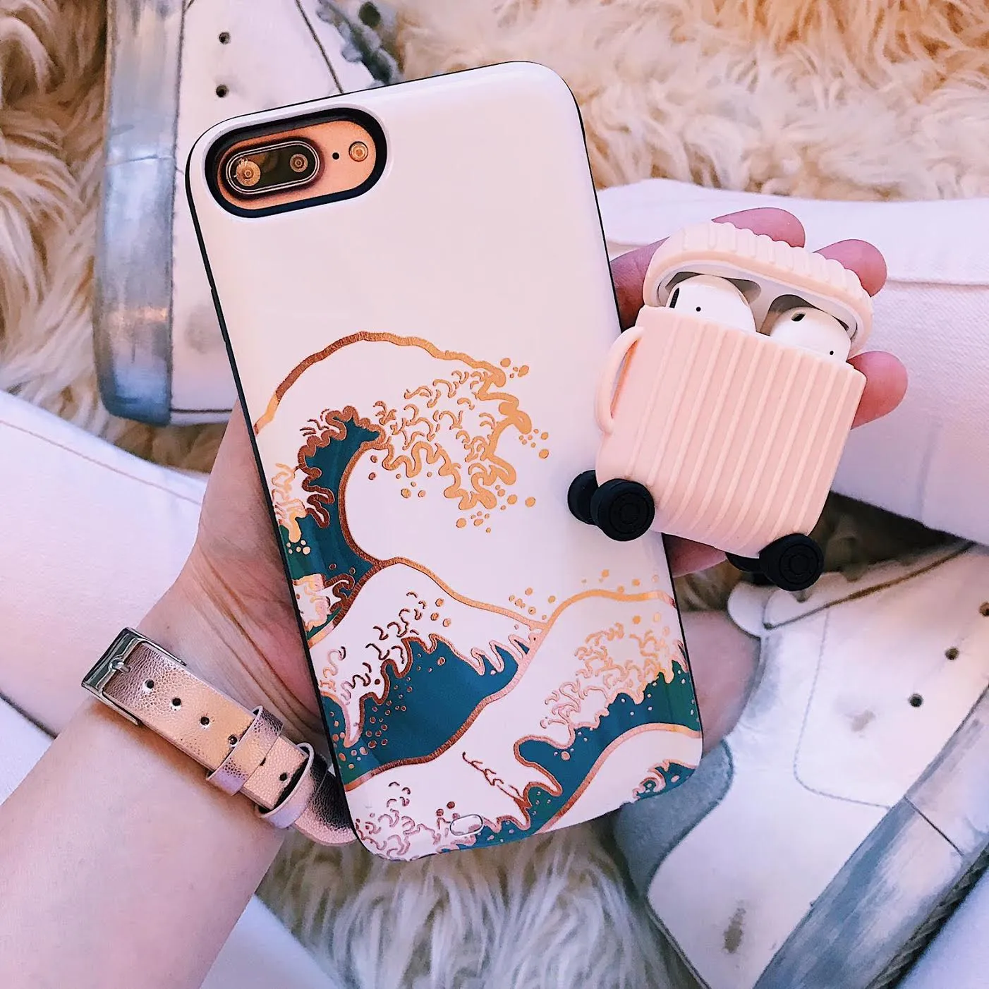 Pink Luggage AirPod Holder