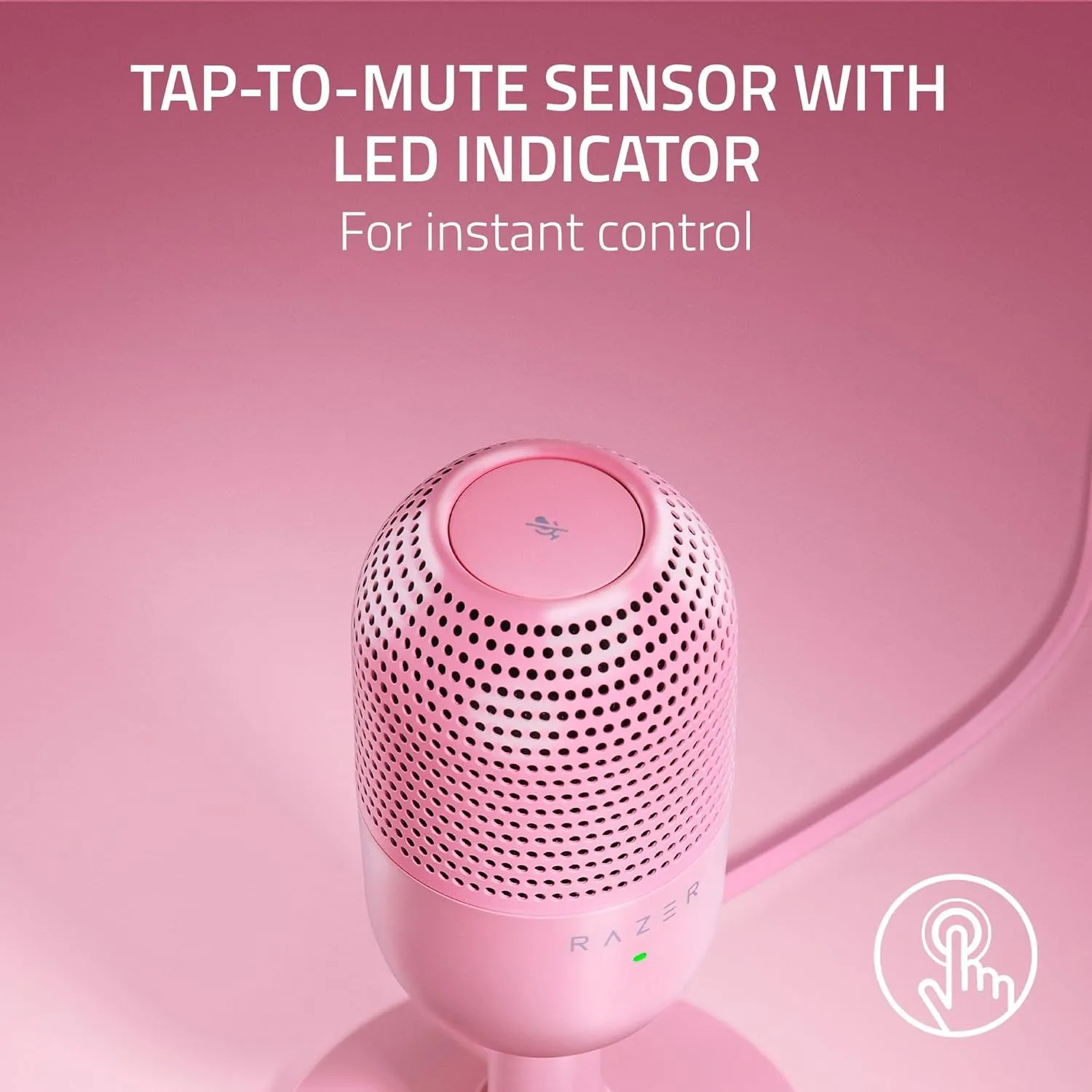 Razer Seiren V3 Mini Wired USB Gaming Ultra-Compact Condenser Microphone with Tap-to-Mute | Sensor with LED Indicator