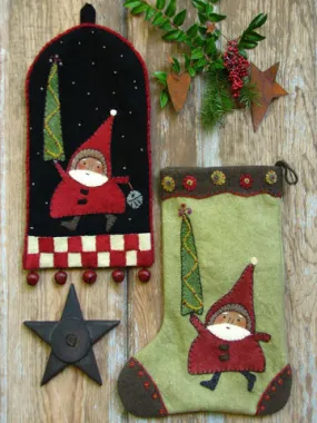 Santa on the Way Bellringer & Stocking