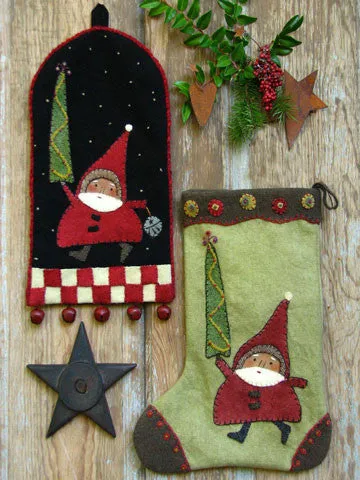 Santa on the Way Bellringer & Stocking