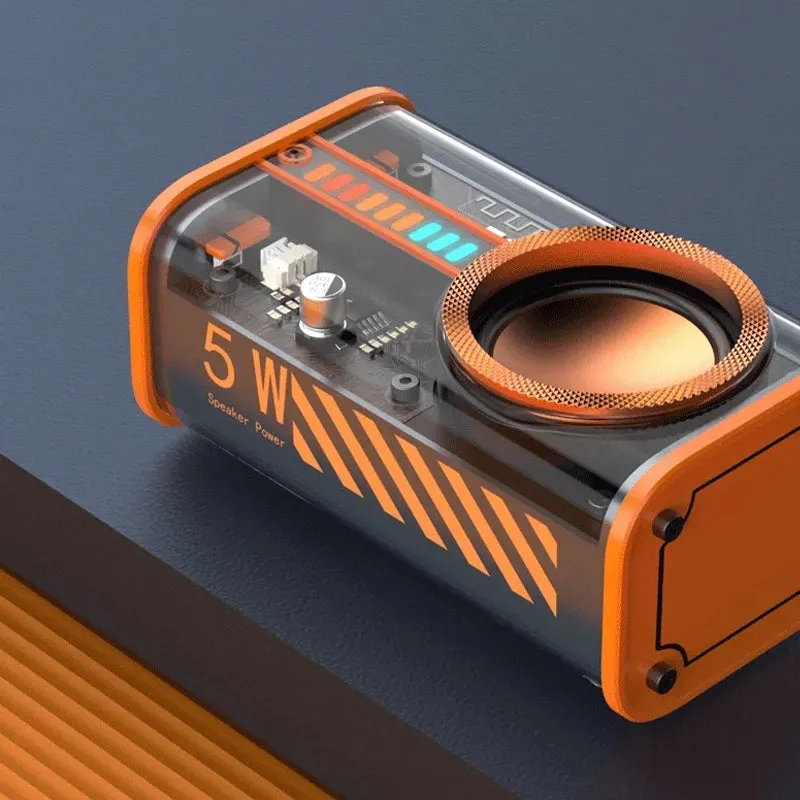 See Through Transparent Wireless Audio Speaker- Type C Charging