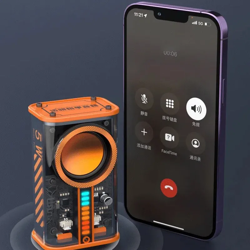 See Through Transparent Wireless Audio Speaker- Type C Charging