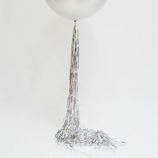 Silver Shimmer Foil Curtain / Balloon Tassel