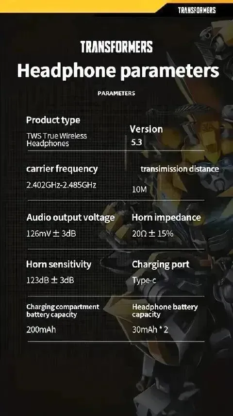 Transformers TF-T05 TWS Clip-on Earphones
