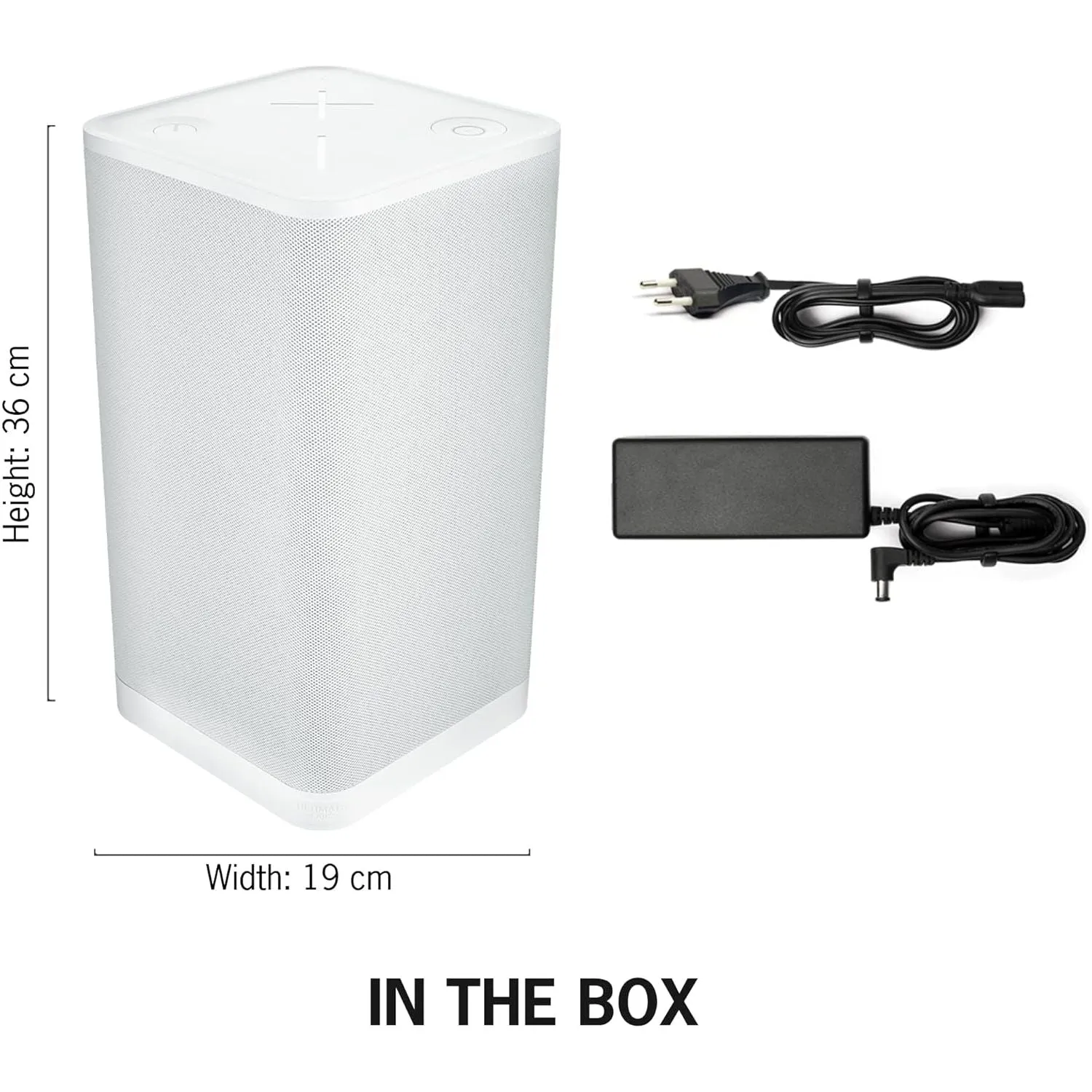 Ultimate Ears Hyperboom Portable Bluetooth Speaker – Loud Wireless Speaker with Big Bass, Water-Resistant (IPX4), 24-Hour Battery, 45m Range, White (Model: 984-001804)