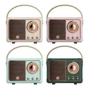 Vintage-Inspired Bluetooth Speaker with FM Radio Functionality