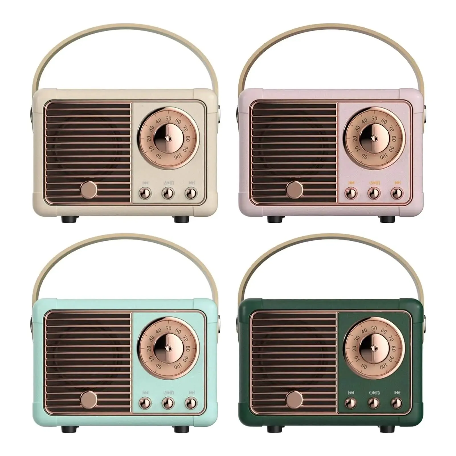 Vintage-Inspired Bluetooth Speaker with FM Radio Functionality